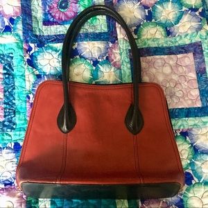 Italian Leather Satchel - Red